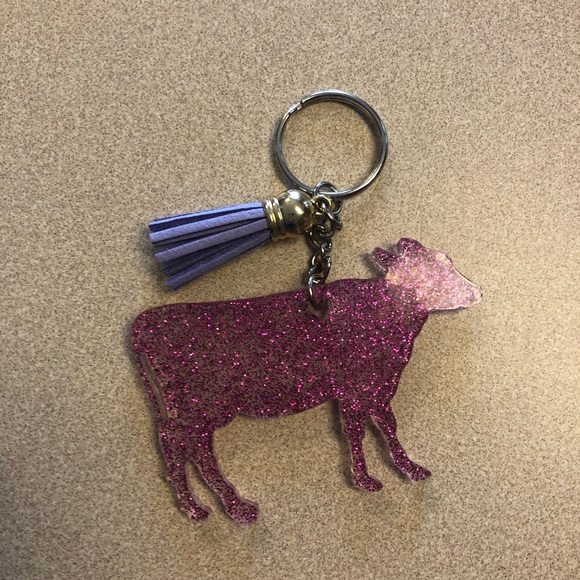 Hand Crafted Accessories - Handmade Cow Keychain